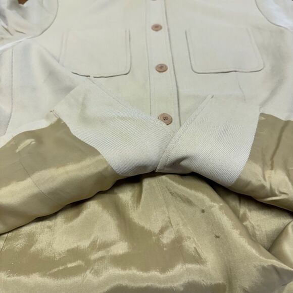 Ann Taylor LOFT  beige collarless jacket- 14 - Picture 6 of 6